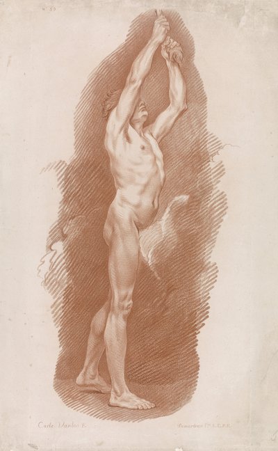 Standing Male Nude by Gilles Demarteau