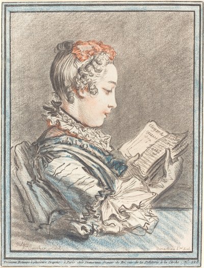 Young Girl Reading Héloise and Abélard, 1770 by Gilles Demarteau