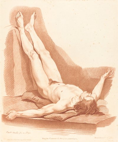 Academy by Gilles Demarteau, the Elder after Carle Van Loo
