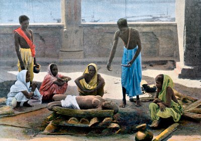 Cremation in India, c1890 by Gillot