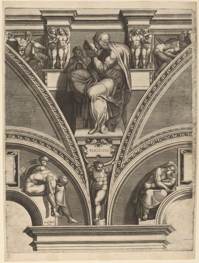 The Persian Sibyl by Giorgio Ghisi after Michelangelo