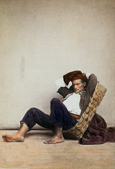 Lazzarone (Neapolitan homeless beggar). Naples by Giorgio Sommer