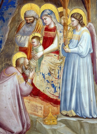 The Adoration of the Magi (detail). 1305 by Giotto di Bondone