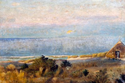 Setting of moon in Mediterranean Sea by Giovanni Costa