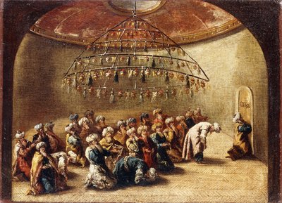 Turks at Prayer in a Mosque by Giovanni Antonio Guardi