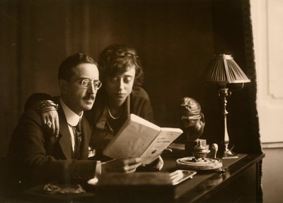 Married Couple Reading a Book by Phillipe de Marlier