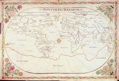 World map by Giovanni Battista Cavallini