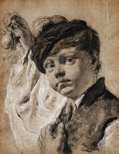 A Boy Holding a Lemon by Giovanni Battista Piazzetta