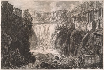 View of the Tivoli Waterfall by Giovanni Battista Piranesi