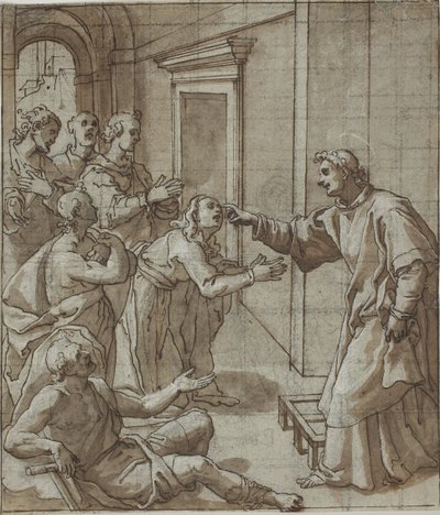 St Lawrence Healing the Blind by Giovanni Battista Pozzi