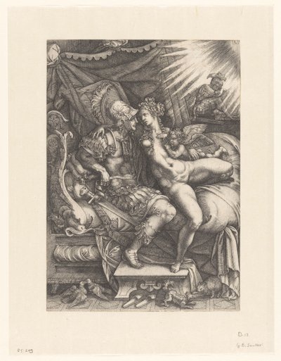 Mars and Venus as Lovers by Giovanni Battista Scultori