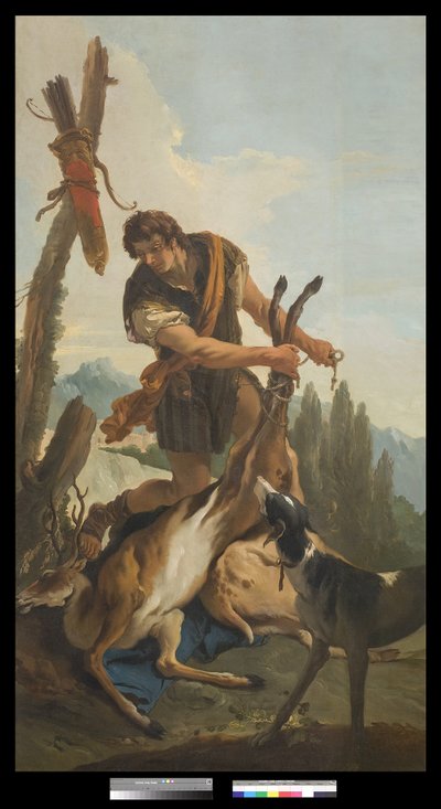 Hunter with Deer by Giovanni Battista Tiepolo
