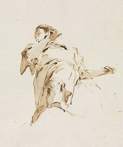 Male(?) Figure Seen from Below by Giovanni Battista Tiepolo