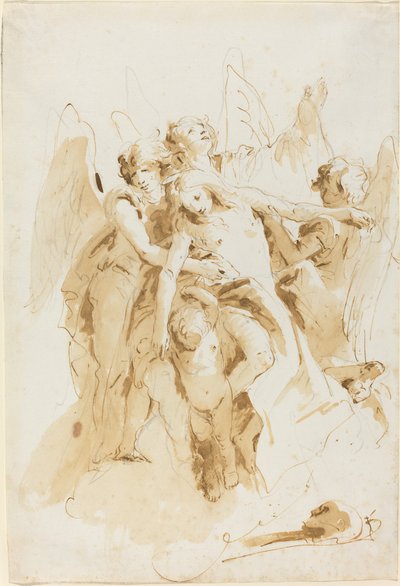 Saint Mary Magdalene Lifted by Angels by Giovanni Battista Tiepolo