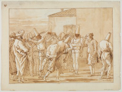 The Flogging of Punchinello, c.1800 by Giovanni Battista Tiepolo