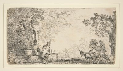 A Satyr Resting Beneath a Herm by Giovanni Benedetto Castiglione