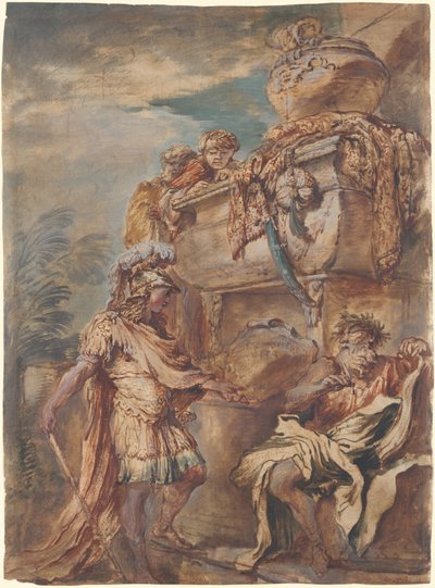 Alexander at the Tomb of Cyrus by Giovanni Benedetto Castiglione