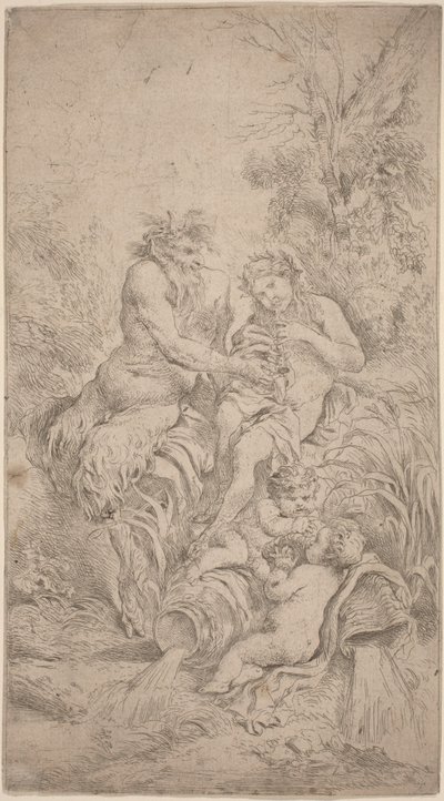 Pan and Olympus by Giovanni Benedetto Castiglione
