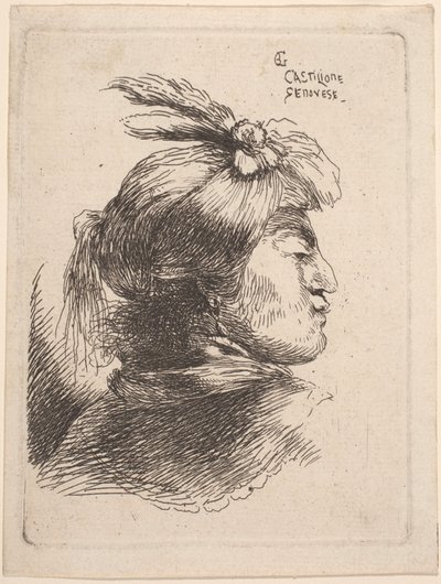 Small Oriental Head by Giovanni Benedetto Castiglione