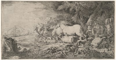 The Animals Going toward the Ark by Giovanni Benedetto Castiglione