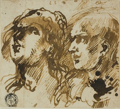Two Heads by Giovanni Benedetto Castiglione