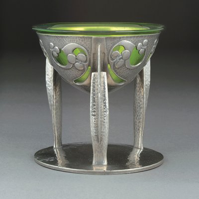 A Tudric pewter and glass coupe by Giovanni Bigatti