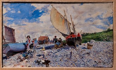 The Beach at Etretat by Giovanni Boldini