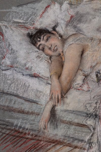 The Countess of Rasty in Bed (detail) by Giovanni Boldini