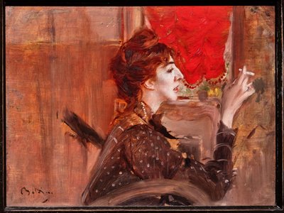 The Red Curtain by Giovanni Boldini