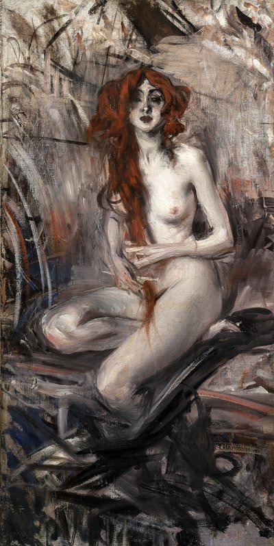 Woman Combing Her Hair by Giovanni Boldini