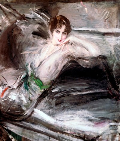 Woman Sat on Chair by Giovanni Boldini