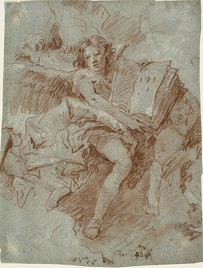 An Angel with a Book by Giovanni Domenico Tiepolo