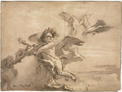 Cupid Blindfolded and Two Doves by Giovanni Domenico Tiepolo
