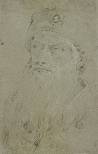 Head of a Bearded Oriental by Giovanni Domenico Tiepolo