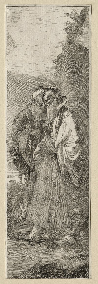 Two Old Men in a Landscape by Giovanni Domenico Tiepolo