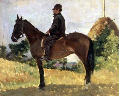 Diego Martelli mounted on horseback by Giovanni Fattori