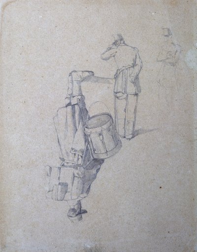 Drummer and Two Soldiers by Giovanni Fattori