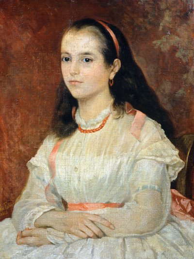 Portrait of Miss Siccoli by Giovanni Fattori