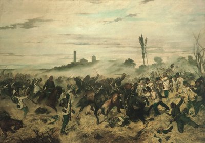 The Battle of Montebello by Giovanni Fattori