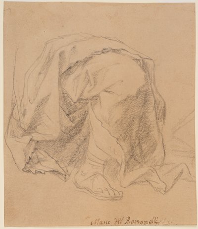 Study of Drapery by Giovanni Francesco (1610 62) Romanelli