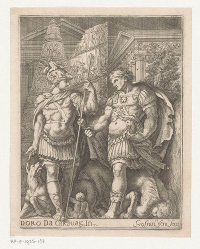 Two Soldiers in a City by Giovanni Francesco Venturini