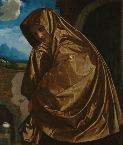 Saint Mary Magdalene at the Sepulchre by Giovanni Girolamo Savoldo