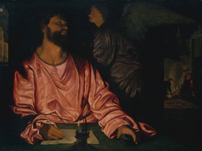 Saint Matthew and the Angel by Giovanni Girolamo Savoldo