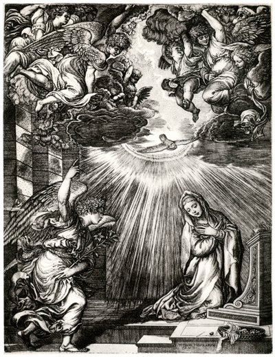 Annunciation by Giovanni Jacopo Caraglio