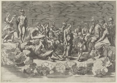 Gathering of the Gods on Olympus by Giovanni Jacopo Caraglio