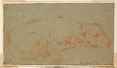 Sketch: A Couching Dog by Giovanni Maria Viani