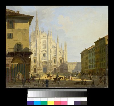 View of Piazza Duomo in Milan by Giovanni Migliara