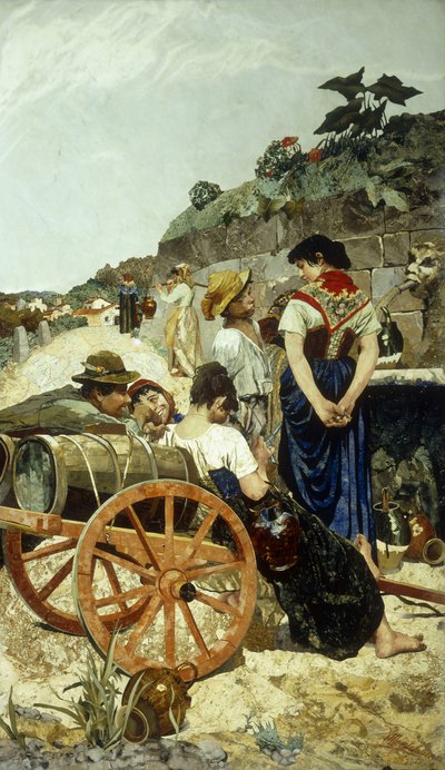 An Italian Market Scene by Giovanni Montelatici