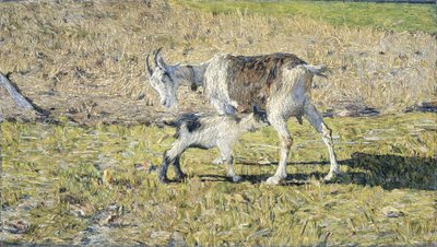 A Goat with her Kid by Giovanni Segantini