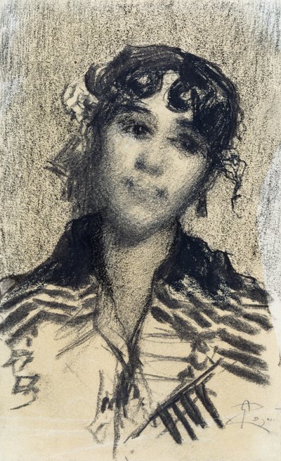 Head of Woman by Giovanni Segantini